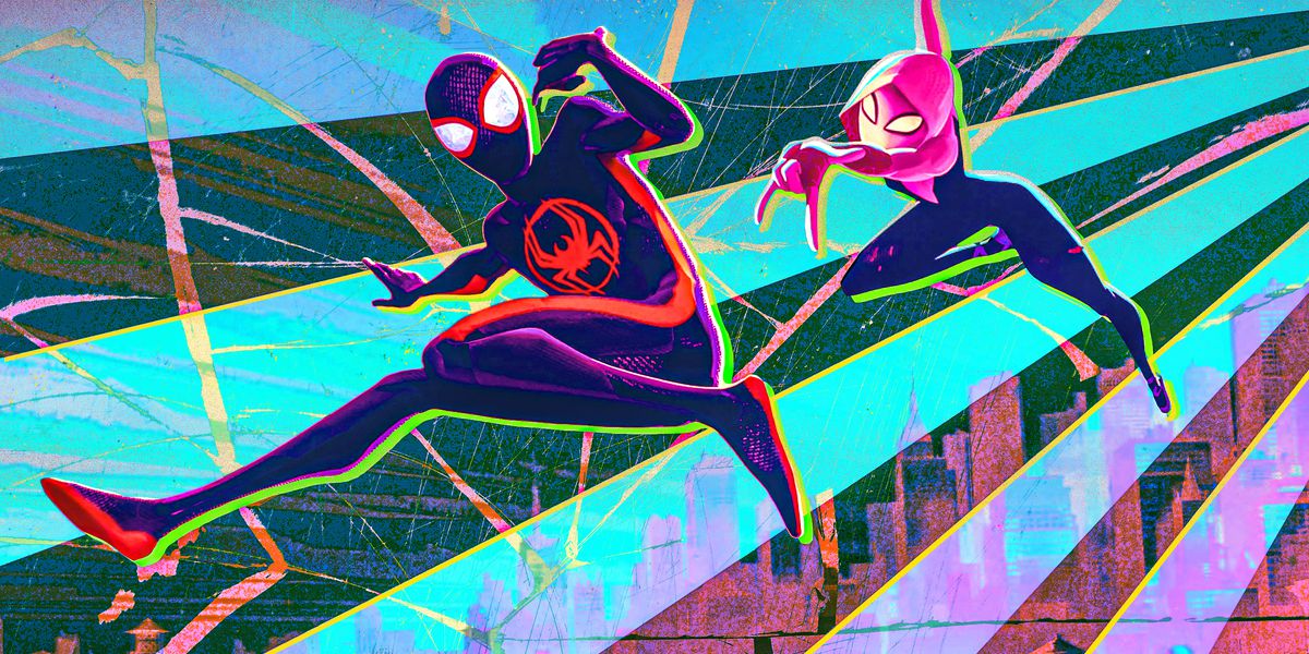 Spiderverse characters in action